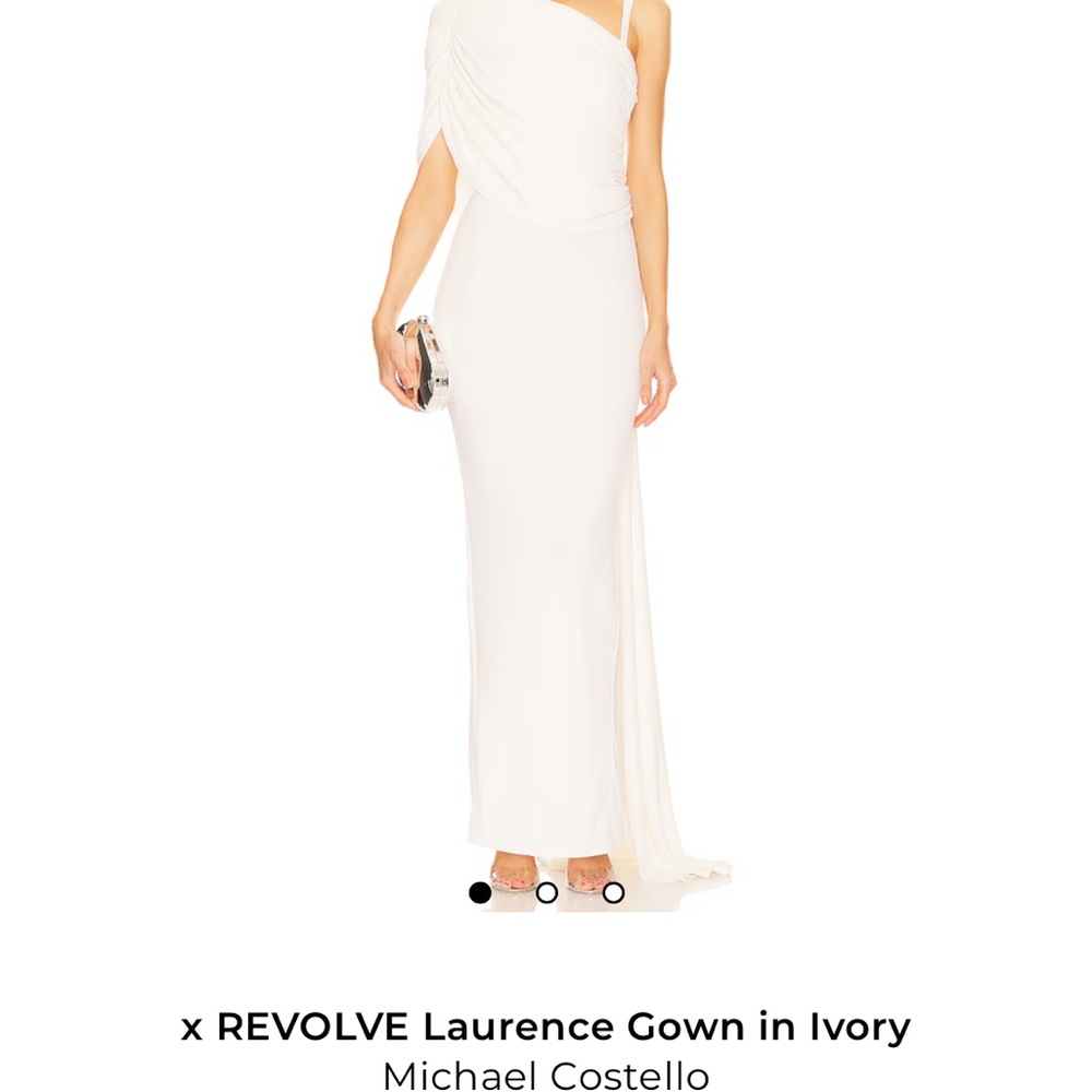 Michael Costello One Shoulder Ivory Dress